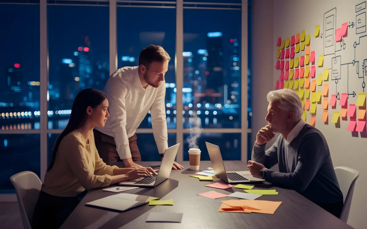 financial advisors discussing strategy